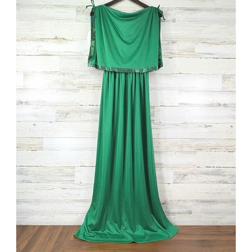 Vintage 70s maxi dress green - 70s,